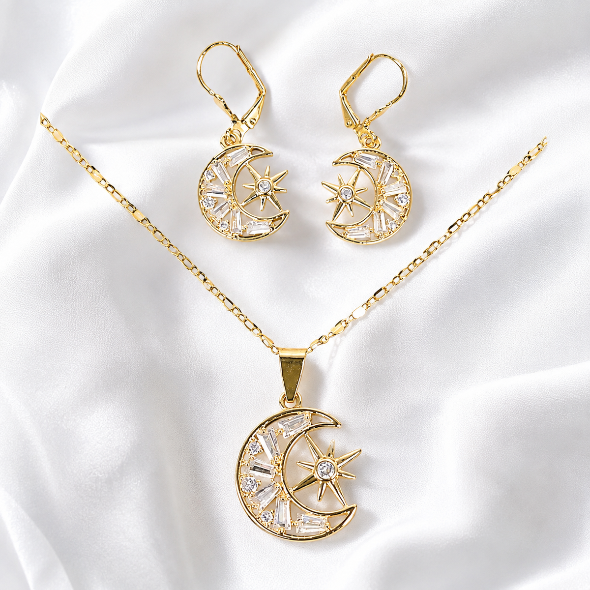 Set Luna Celestial – Collar y Aretes